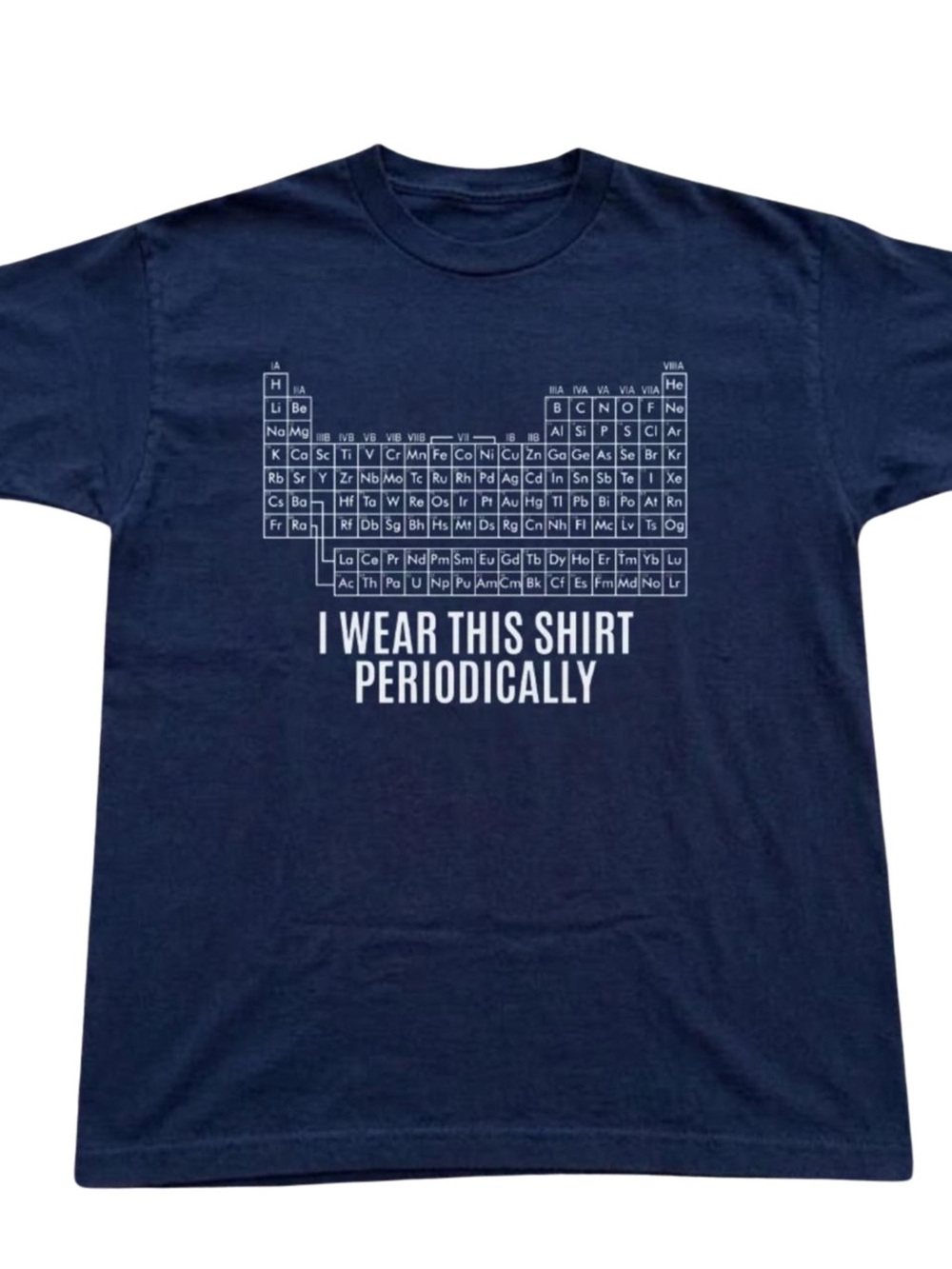 Gildan Navy Short-Sleeve Tee with White Periodic Table Graphic